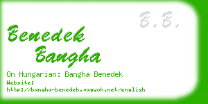 benedek bangha business card